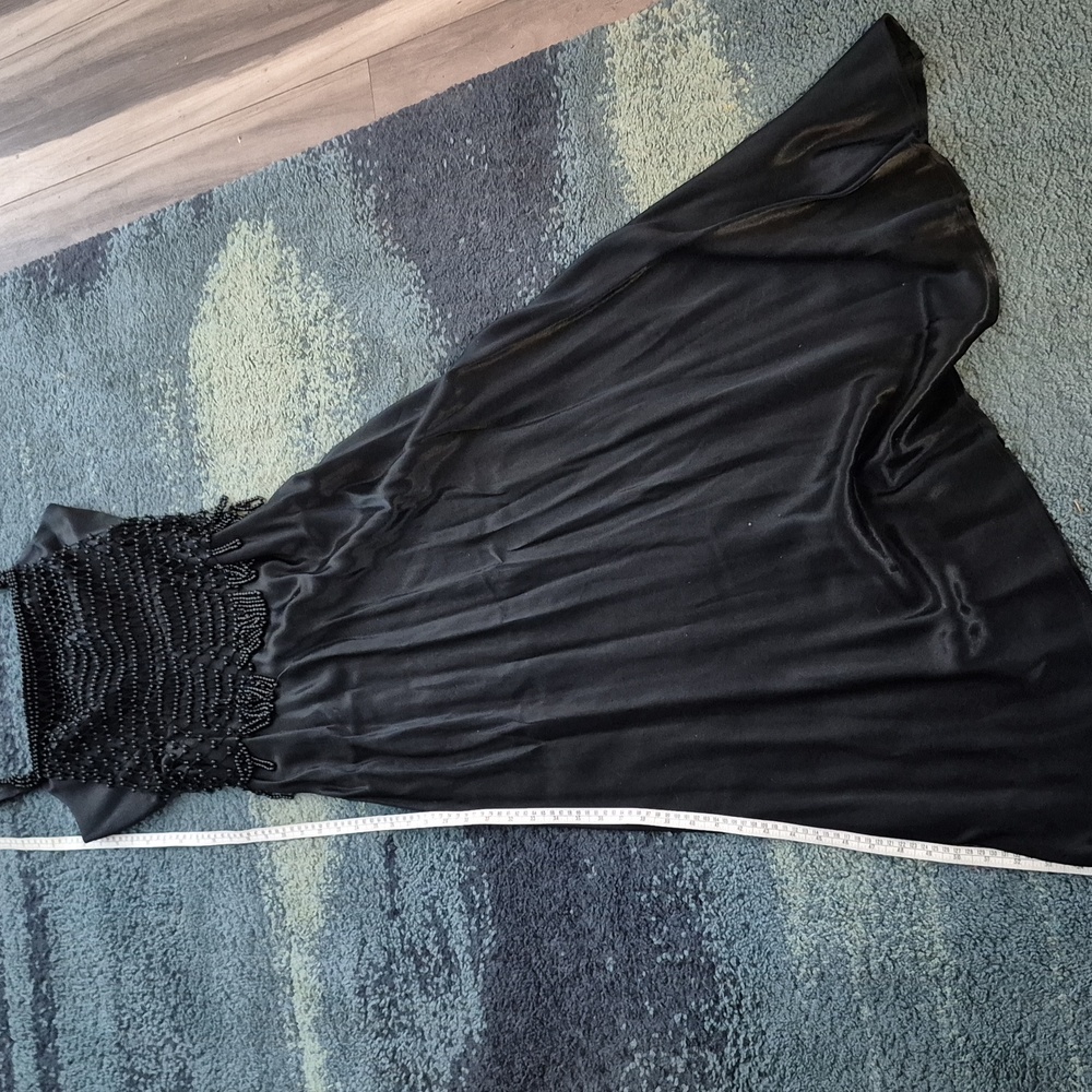 Vintage Susan Roselli For Vijack Beaded Accent Floor Length Satin Dress Size 10 - Picture 5 of 8